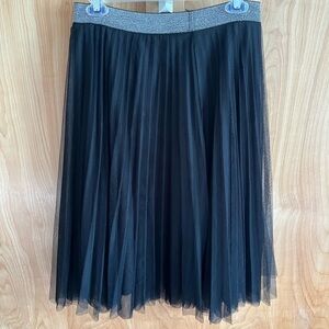Black Tutu A-Line Skirt with Silver Waist- Medium